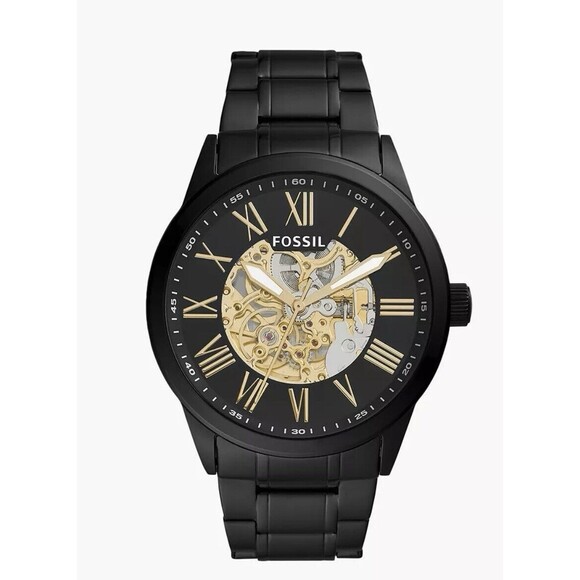 Flynn Automatic Black Stainless‎ Steel Watch - Picture 1 of 5